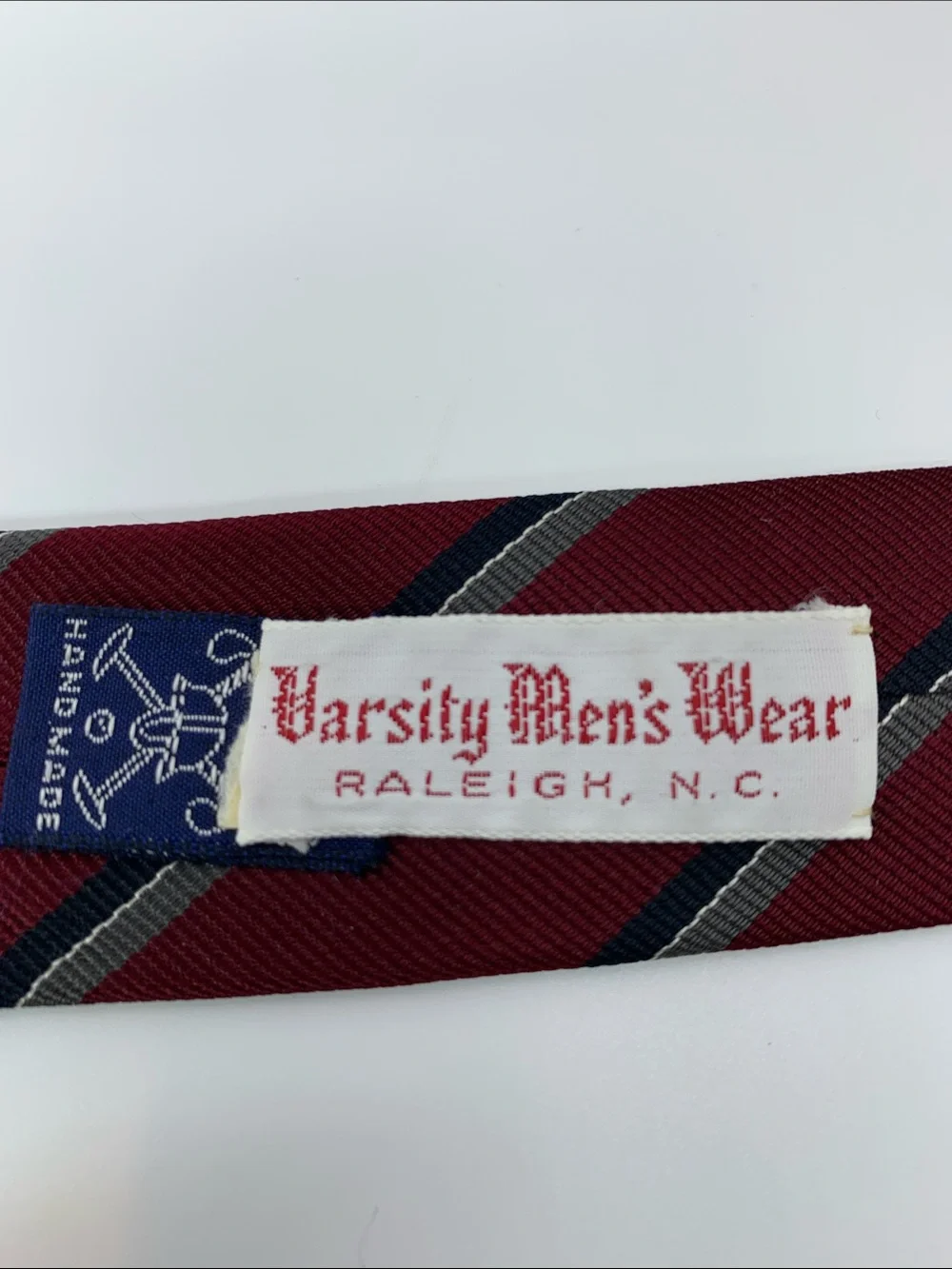 Vintage Polo Ralph Lauren Burgundy Repp Stripe Silk Tie Handmade